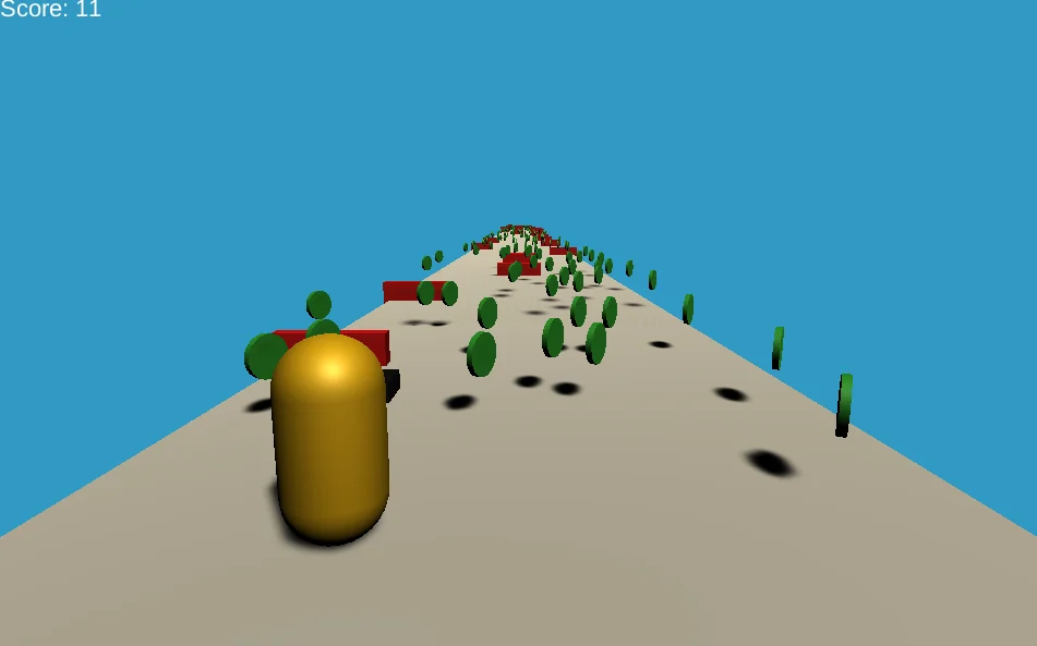 Hurdle Runner course with obstacles and score